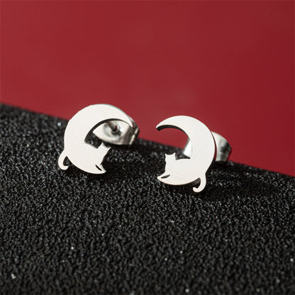 Stainless Steel Cute Simple Cartoon Animal Earrings