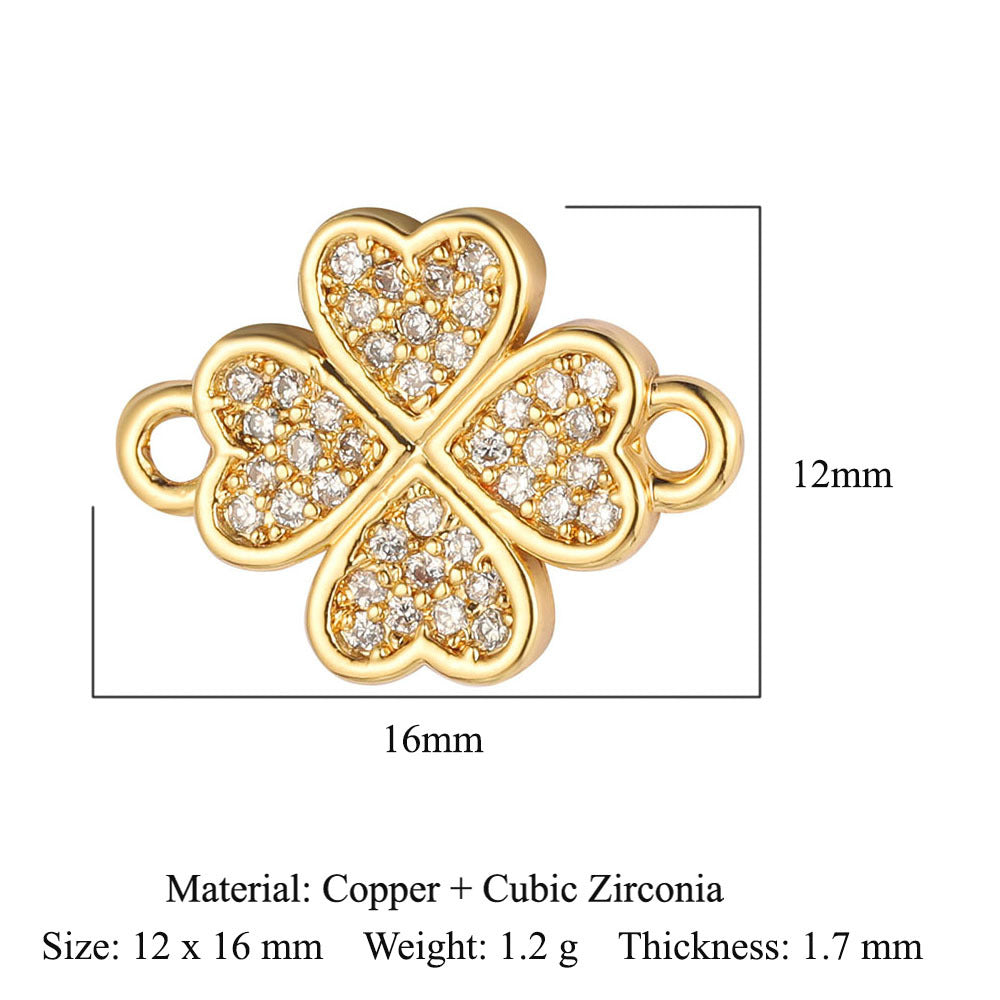 Four-leaf Clover Color Zirconium Copper Micro Inlaid Zircon Pendants