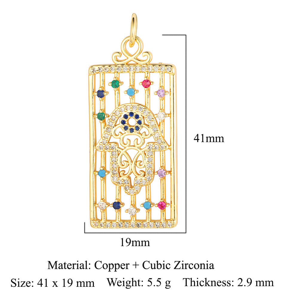 Palm Eyes Face Crown Snake Star Butterfly Rectangle Pendants