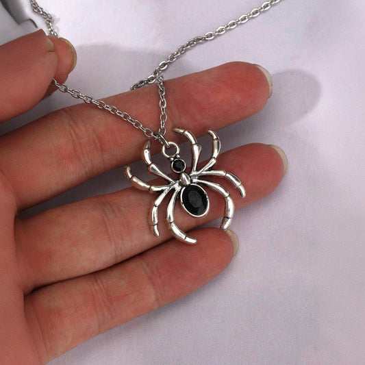 Dark Style Spider Gothic Diamond Alloy Necklaces