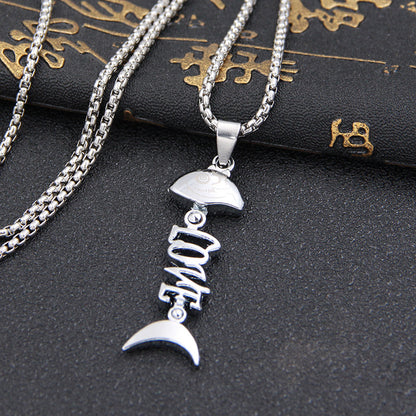 Men's Chain Hip Hop Style Titanium Steel Couple Necklaces