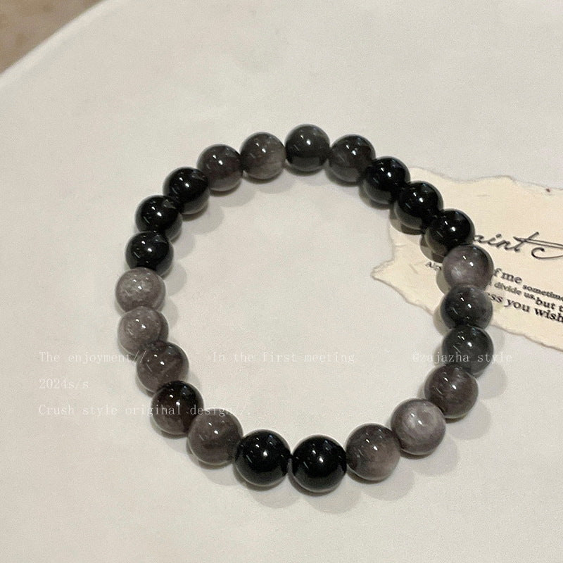 Women's & Men's Natural Obsidian Beaded For Lovers Wild Simple Bracelets