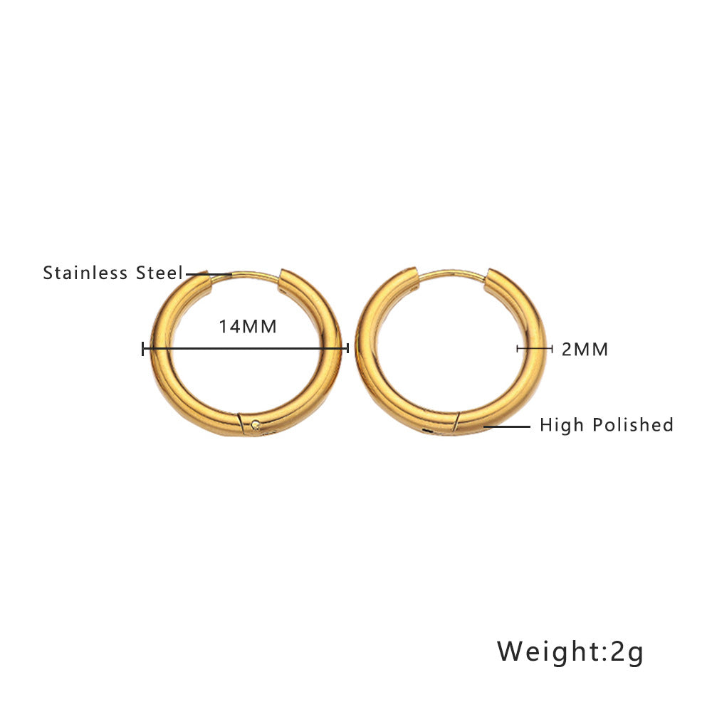 Women's Steel Ear Gold-plated Hollow Clip Round Earrings