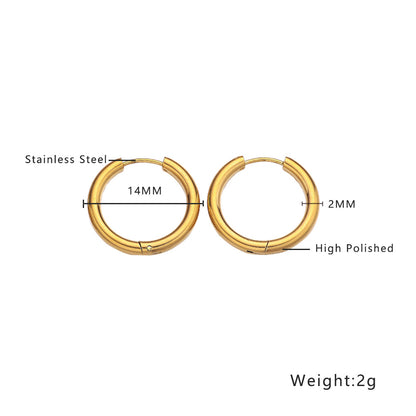 Women's Steel Ear Gold-plated Hollow Clip Round Earrings