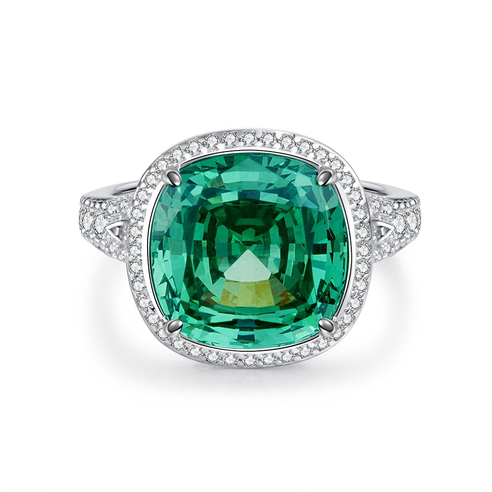 Emerald Female High Carbon Diamond Cut Ice Rings