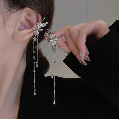 Women's Long Full Rhinestone Tassel Fashion Elegant Earrings