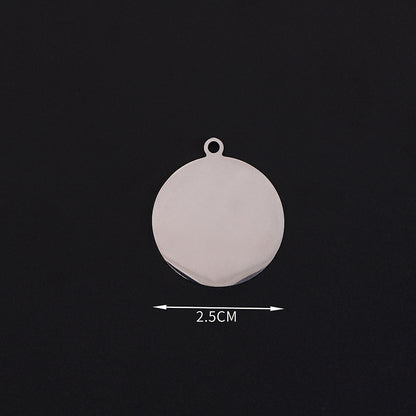 Round Stainless Steel Titanium Ornaments Tag Pendants