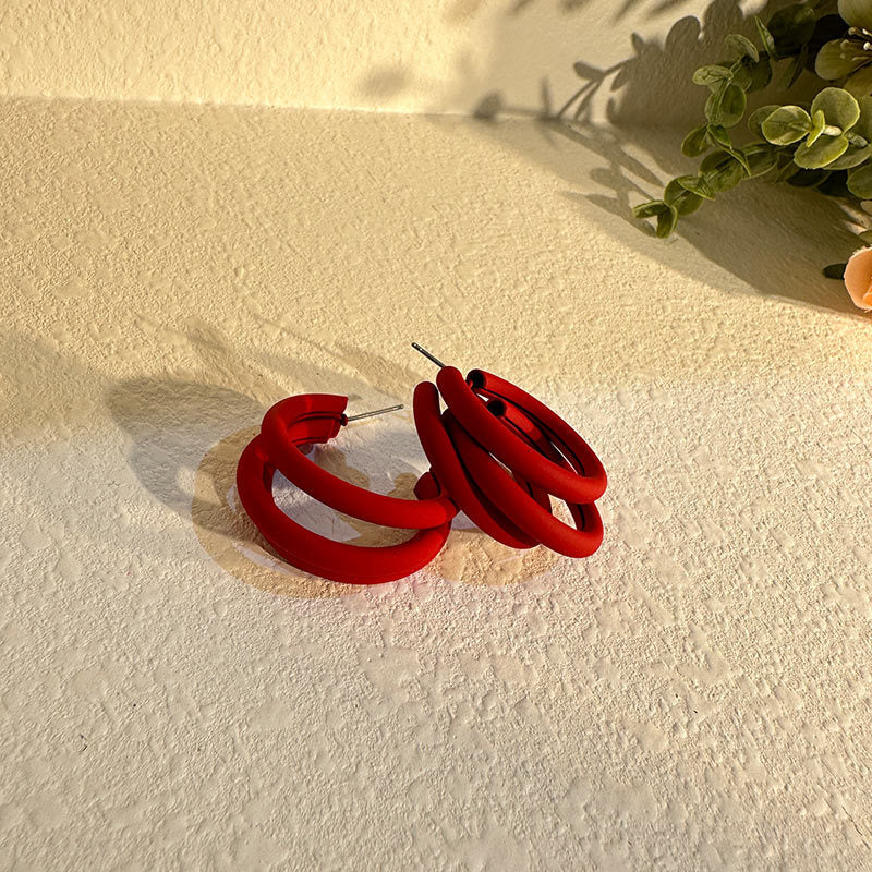 Fresh Shaped Handmade Spray Paint Creative Earrings