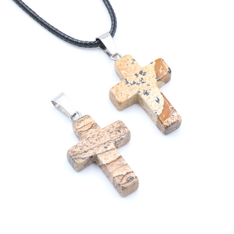 Pink Crystal Christmas Gift Cross Sweater Pendants