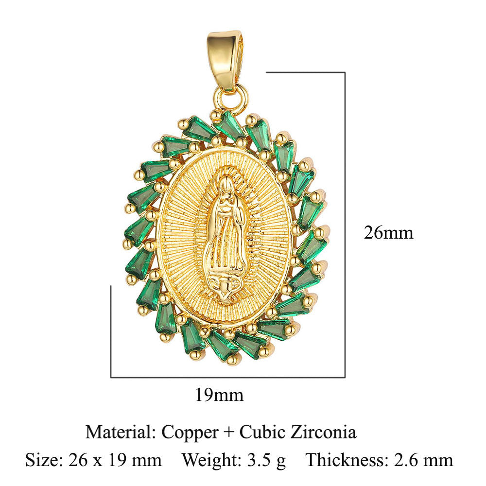 Cross Color Zirconium Copper Zircon Ornament Pendants