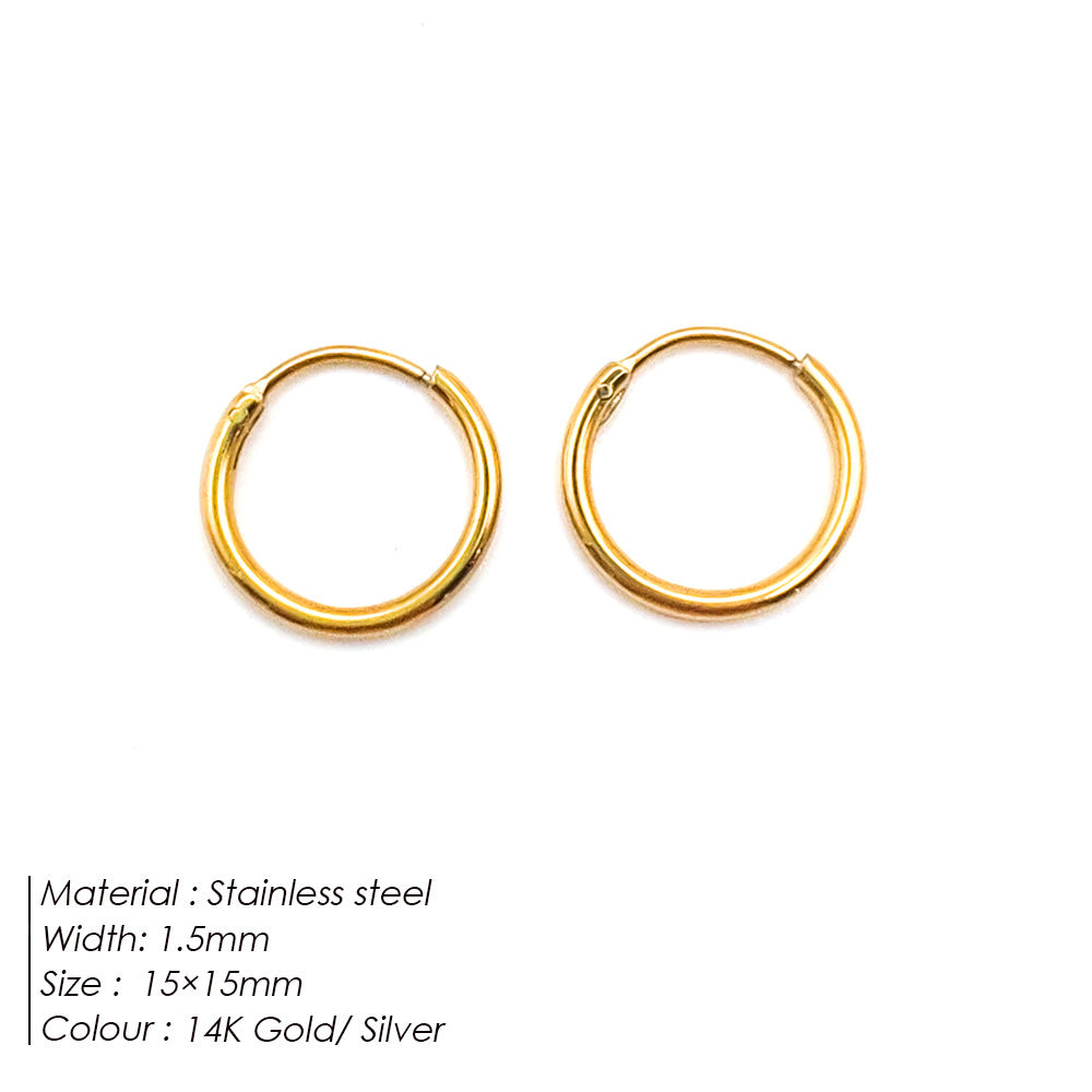 Stainless Steel Ear Gold Plated Jewelry Earrings