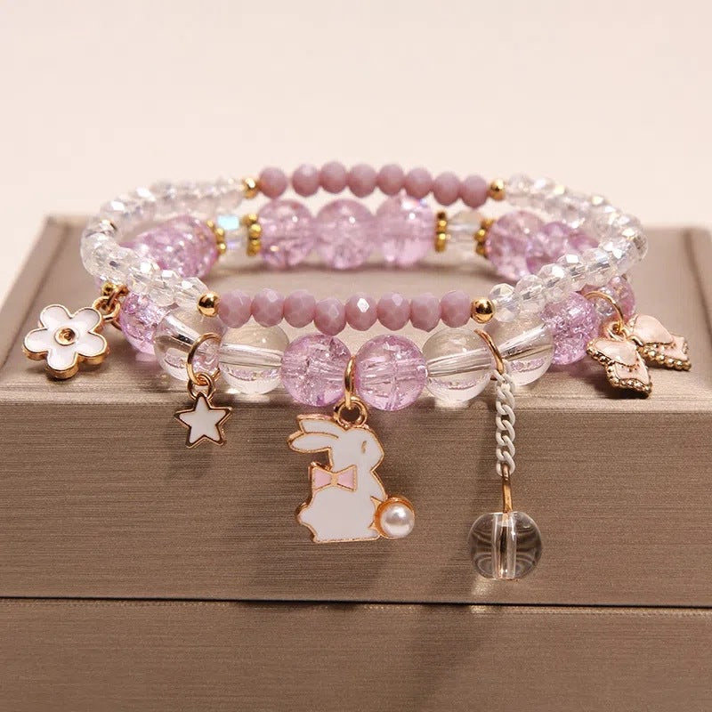 Rabbit Princess Crystal Girlfriends Pair Of Bracelets