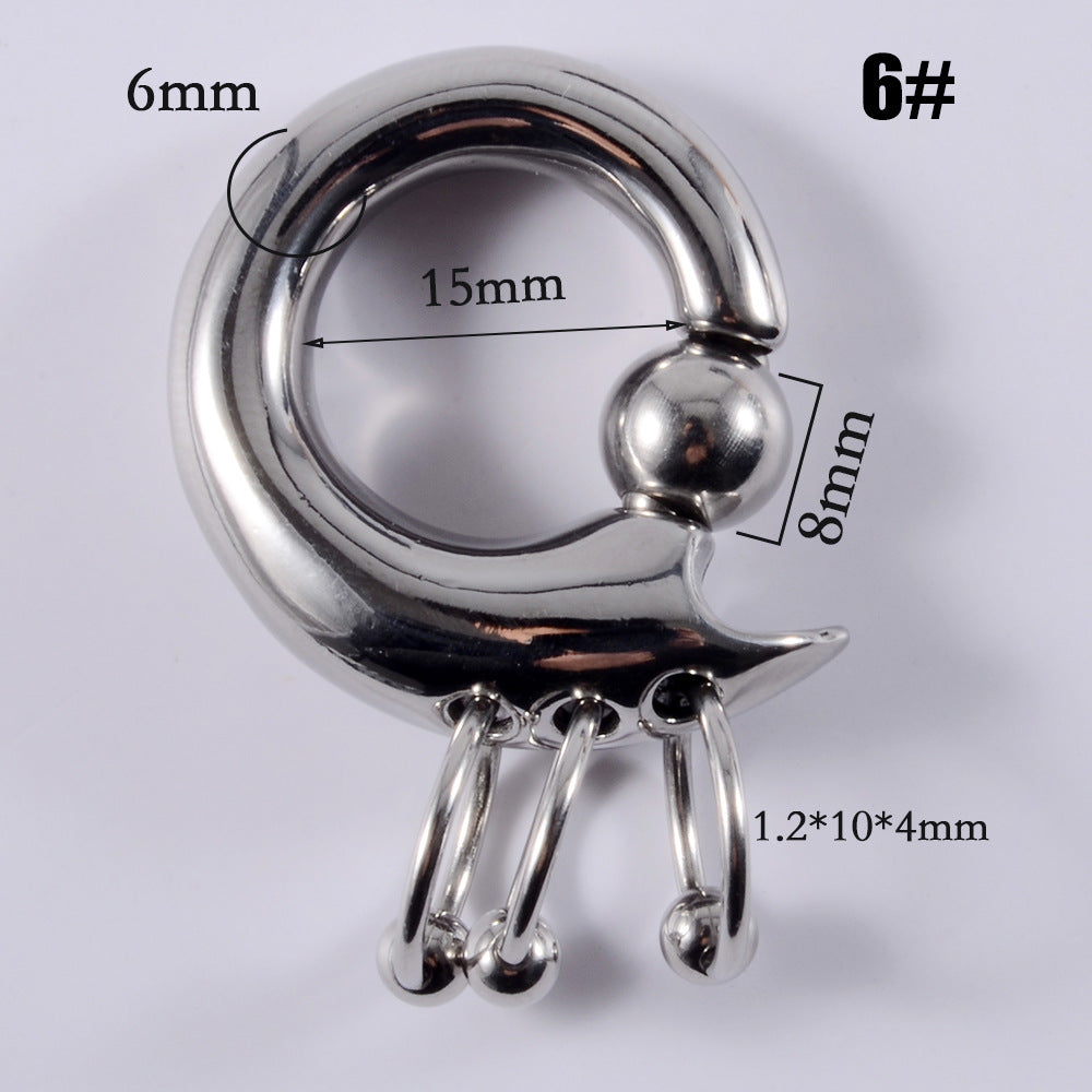 Size Stainless Steel Card Ball Nose Hanging Spring Earrings