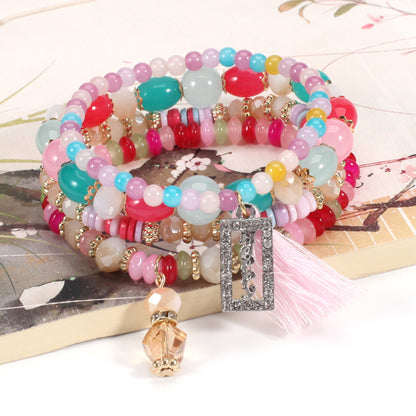 Classy Bohemian Tassel Crystal Vintage Bead Pendants