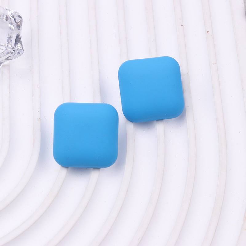 Women's Color Square Acrylic Summer Double-sided Spray Paint Earrings