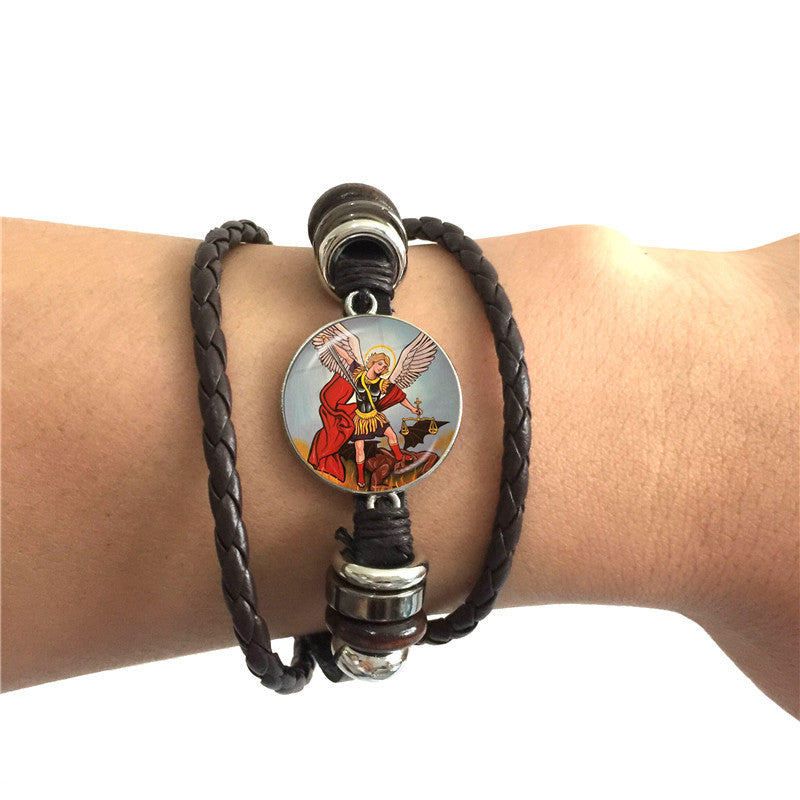 Women's & Men's Time Stone Leather Carrying Strap Hand-woven Bracelets