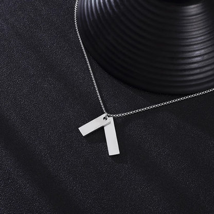 Men's Glossy Titanium Steel Long Cross Sweater Necklaces