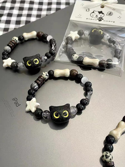 Women's & Men's Cute Monster Black Cat Big Eyes Bracelets