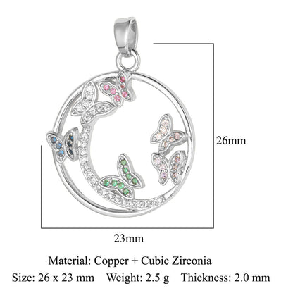 Unicorn Love Heart Color Zirconium Copper Pendants