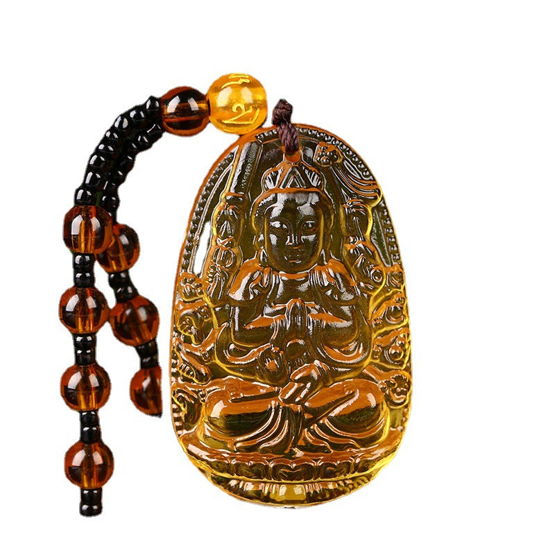 Citrine Zodiac Natal Buddha Eight Patron Pendants