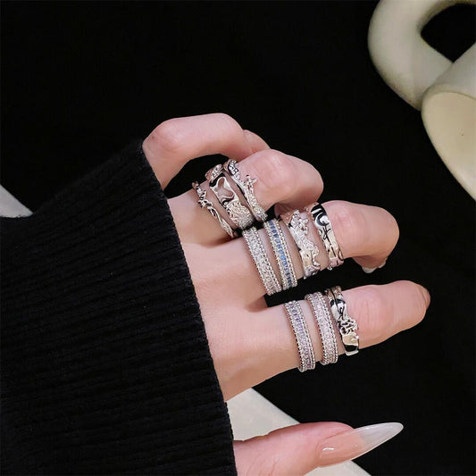 Zircon Stylish Opening Simple Personalized Light Rings