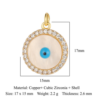 Copper Zircon Star Crown Eyes Ornament Bracelets