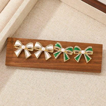 Women's Fashion Small Delicate Bow Christmas Color Simple Earrings