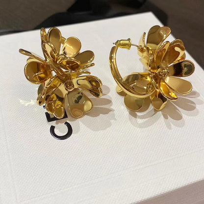 Entry Lux Brass Metal Flower Sier Rings