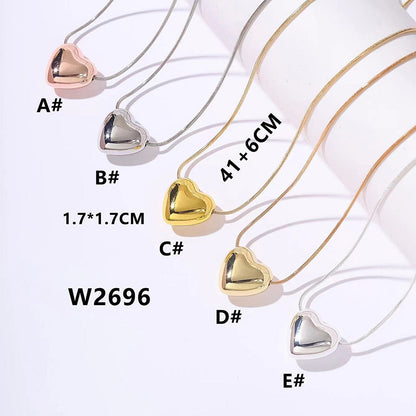 Glossy Gold Sier Love Clavicle Chain Pendants
