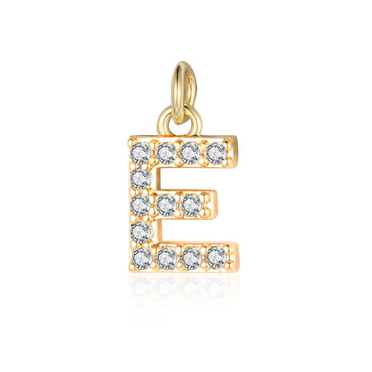 English Letters Copper Zircon Ornaments Accessories Yellow Gold Pendants