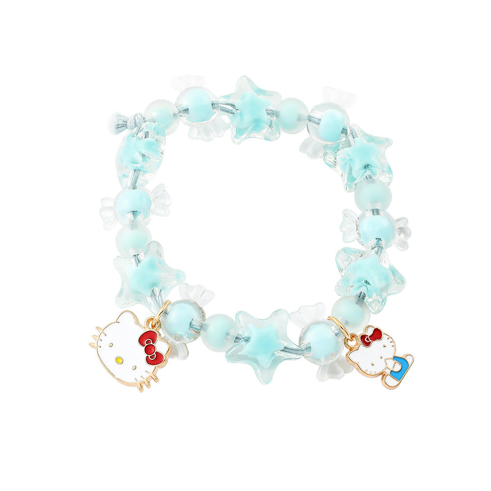 Anime Hello Kitty Clow Beaded Ornament Bracelets