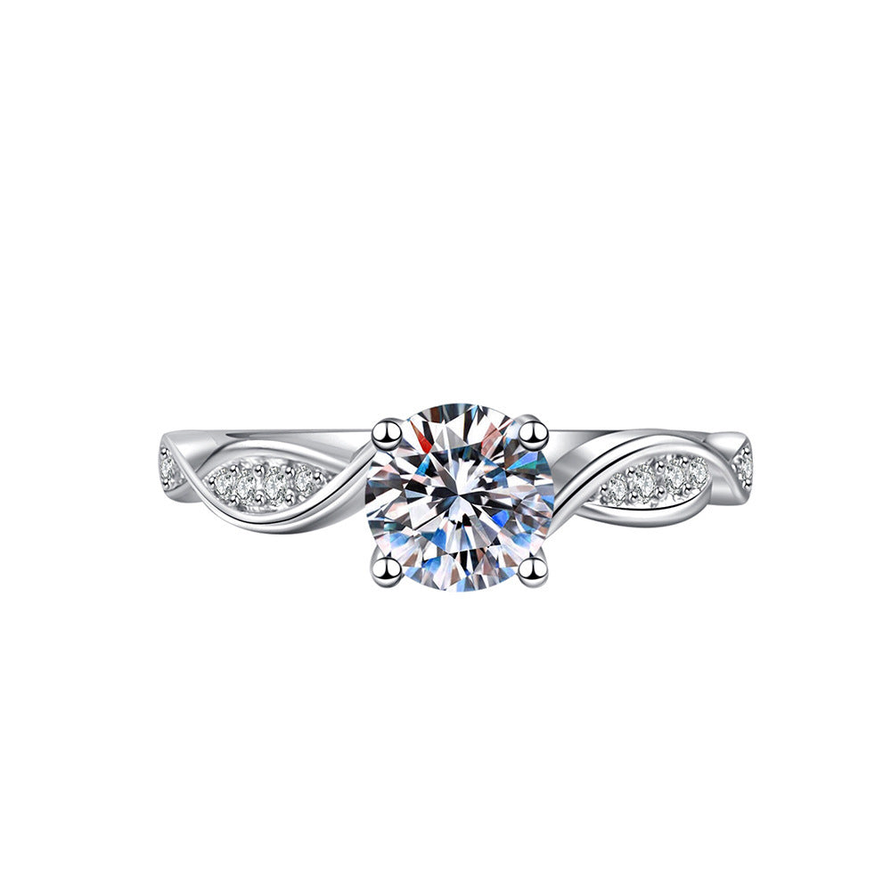 Elegant Imitation Moissanite Open Adjustable Live Broadcast Rings