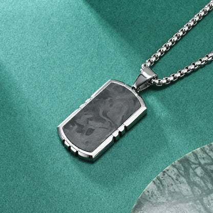 Minimalist Style Beveled Camouflage Carbon Fiber Dog Tag Combination Pendants