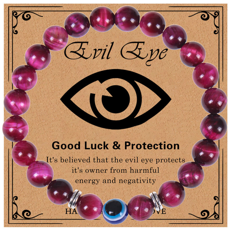 Evil Eye Natural Tigereye Devil Beaded Bracelets