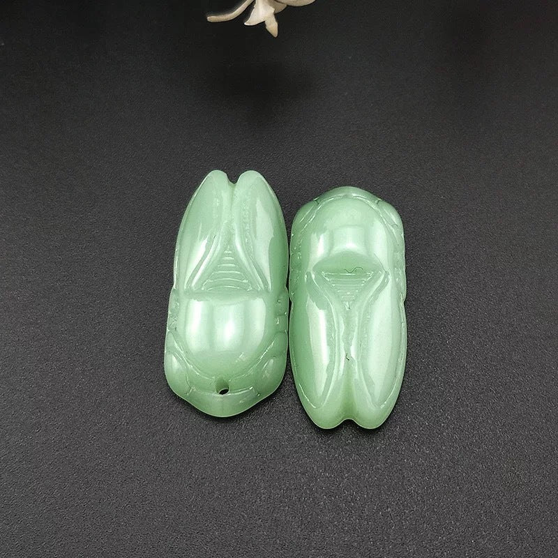 Safety Buckle Imitation Jade Glass White Peace Stall Temple Pendants