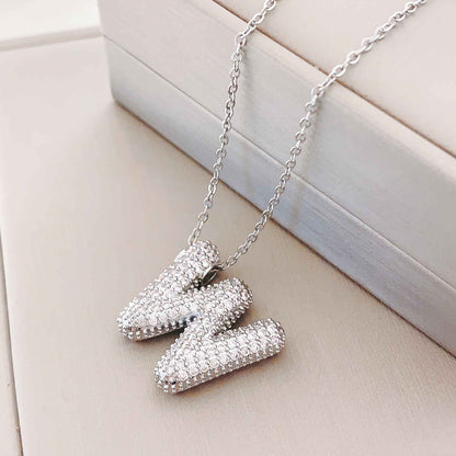Women's Letter Hip Hop Full Zircon Exquisite Necklaces