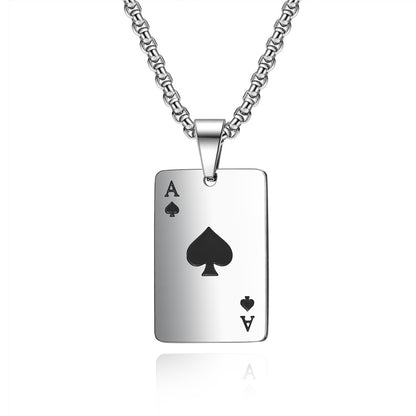 Peach Black Titanium Steel Poker Personality Pendants