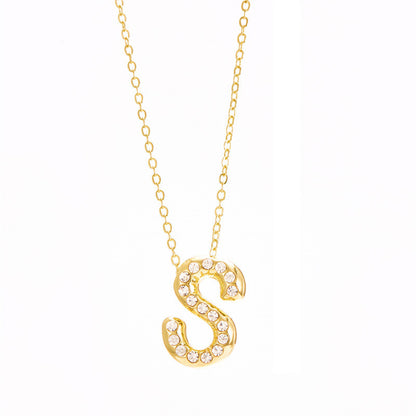 Chubby Letter Clavicle Chain Simplicity Birthday Necklaces