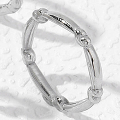 Steel Bamboo Female Six Pattern Niche Rings