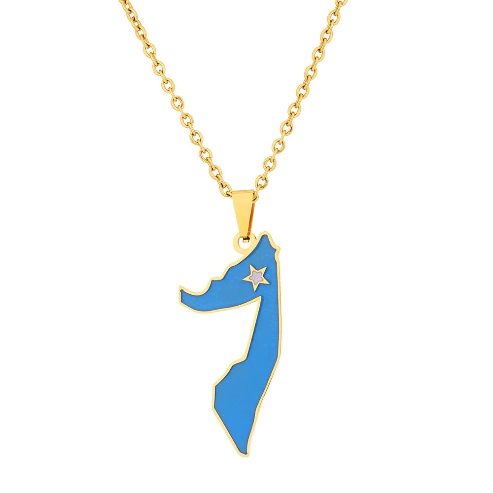 Somali Oil Dripping Map Female Ethnic Necklaces