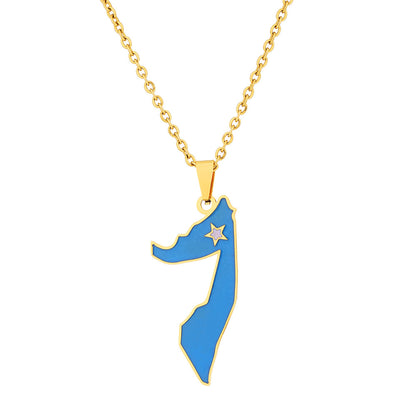 Somali Oil Dripping Map Female Ethnic Necklaces