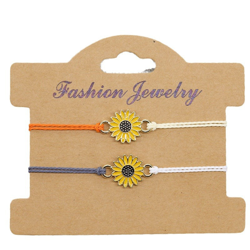 Sunflower Daisy Wax Line Woven Chrysanthemum Bracelets