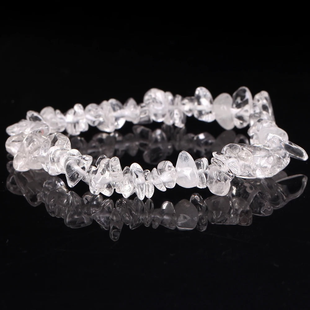 Natural Gravel Amethyst Elastic String Stretchable Bracelets