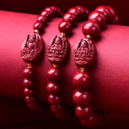 Women's & Men's Cinnabar Eight Patron Saints Birth Buddha Zodiac Hand Bracelets