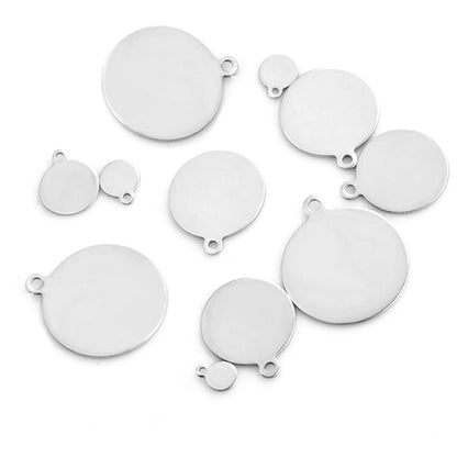 Outer Hole Round Smooth Light Small Hangtag Pendants