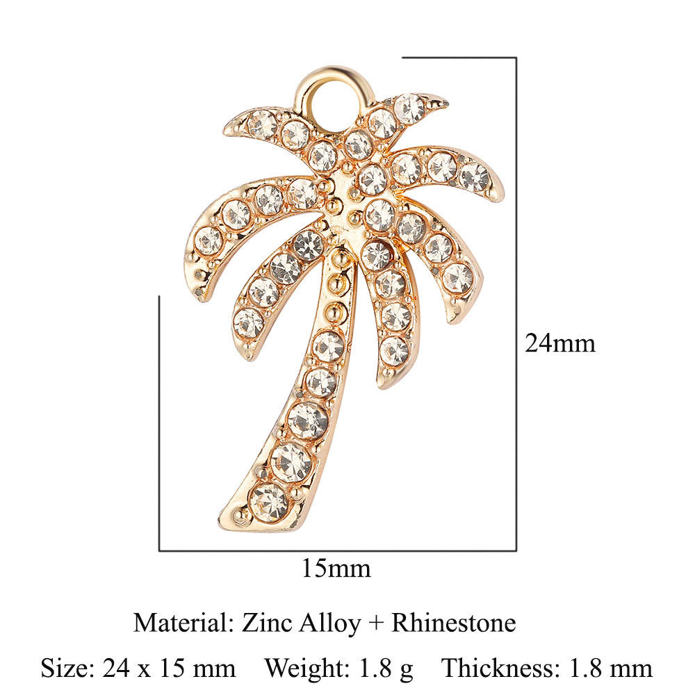 Leaf Zinc Alloy Lucky Tree Peach Heart Pendants