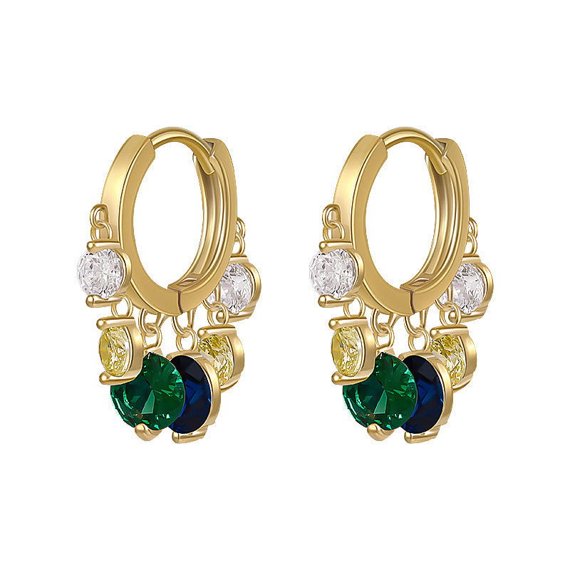 Women's Emerald Ear Clip Simple Niche Design Earrings