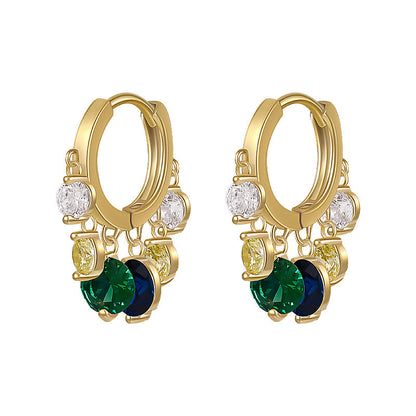 Women's Emerald Ear Clip Simple Niche Design Earrings