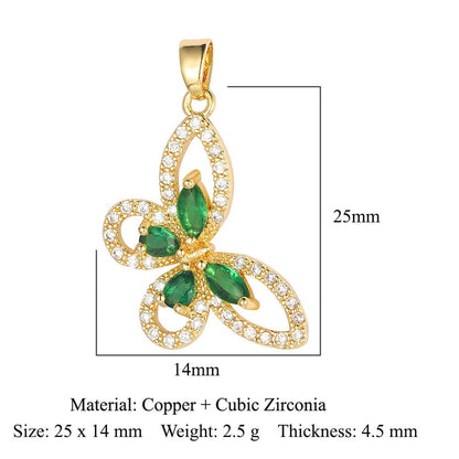 Unicorn Love Heart Color Zirconium Copper Pendants