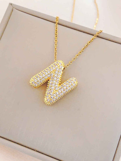 Women's Letter Hip Hop Full Zircon Exquisite Necklaces